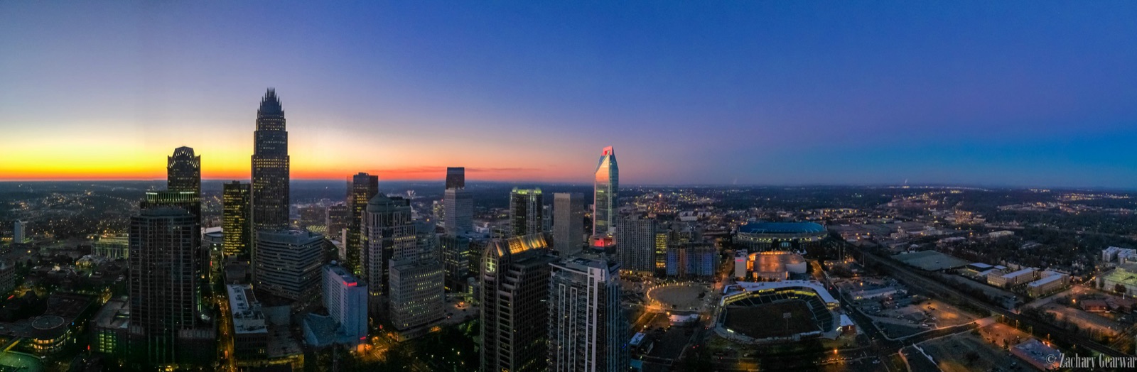 Charlotte skyline and Uptown buildings